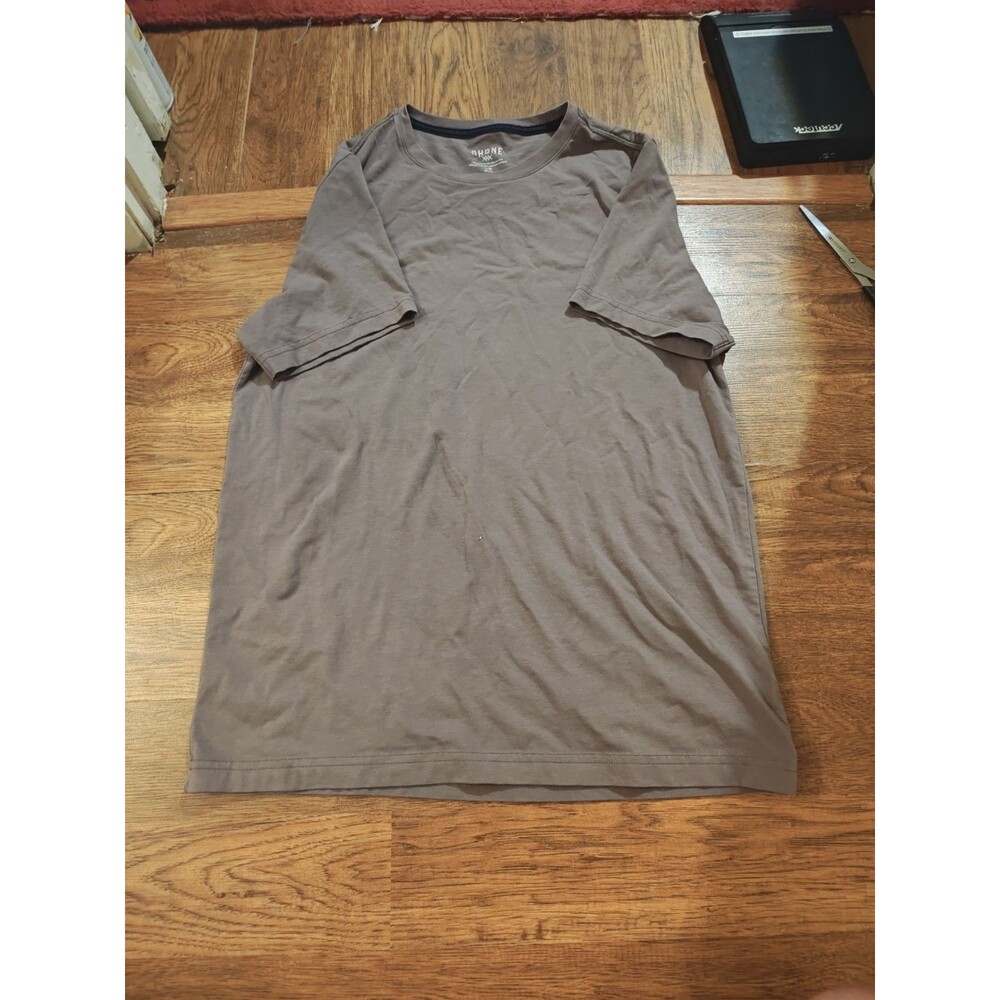 Rhone Reign Tech T Shirt Mens Large Performance Short Sleeve Stretch Gray Active